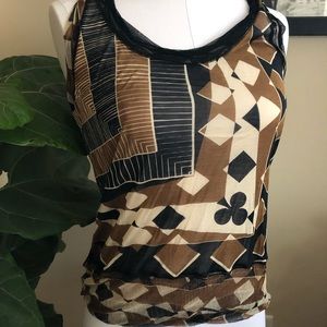 Jean Paul Gaultier print silk top NWOT